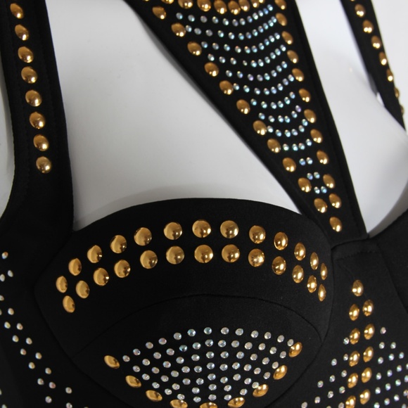 Stunning Black Studded Bling Dress - Picture 5 of 8